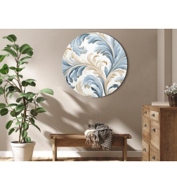 Tableau rond - Baroque Ornaments in Light Cream-Blue Hues