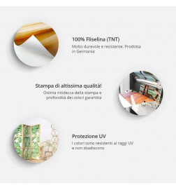 Jaapani sirm - Dark Green Victorian Leaves - Botanical Carved Composition
