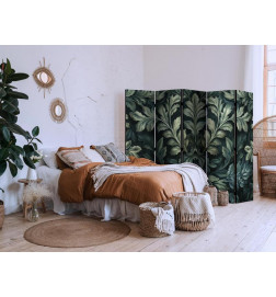 Aizslietnis - Dark Green Victorian Leaves - Botanical Carved Composition