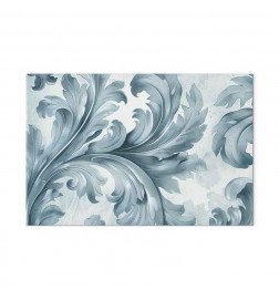 Canvas Print - Stone Baroque Ornaments in Light Shades of Gray-Blue