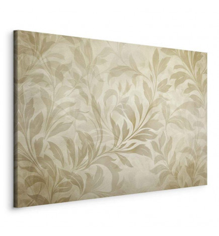 Canvas Print - Botanical Motif with Leaves and Vines in Sand Colors