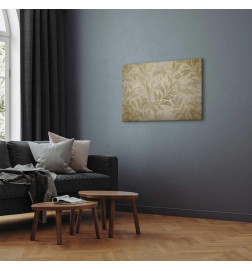 Canvas Print - Botanical Motif with Leaves and Vines in Sand Colors