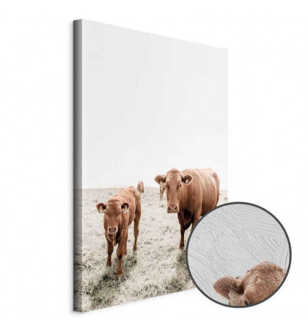 Schilderij - Mother and Calf (1 Part) Vertical