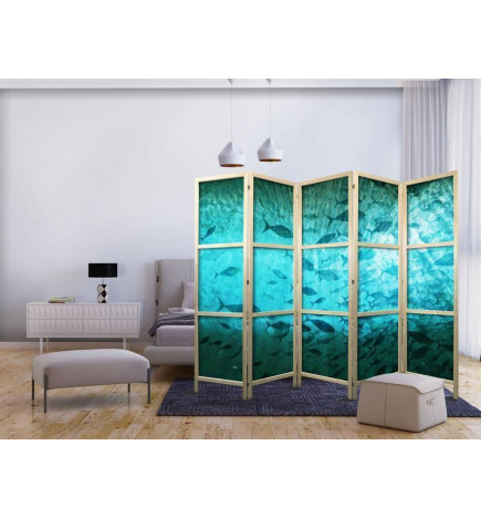 Japonska pregrada - Underwater Paradise - Numerous Schools of Fish in a Beautiful Turquoise-Blue Depth Illuminated by th