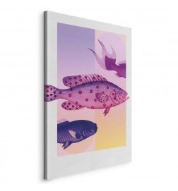 Tableau - Fish in Pastels - Stylized Fish Against Gradient Shapes
