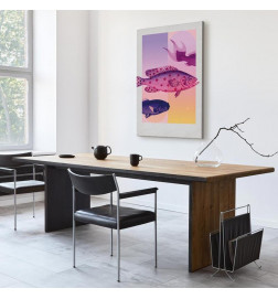 Schilderij - Fish in Pastels - Stylized Fish Against Gradient Shapes