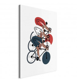 Tableau - Cycling Race Competitors on a Light Background - Illustration