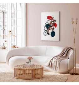 Tableau - Cycling Race Competitors on a Light Background - Illustration