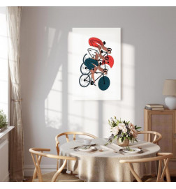 Cuadro - Cycling Race Competitors on a Light Background - Illustration