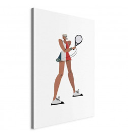 Seinapilt - Tennis Player With a Racket on a Light Background - Illustration