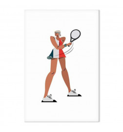 Glezna - Tennis Player With a Racket on a Light Background - Illustration