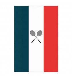 Seinapilt - Black Badminton Rackets Against the Backdrop of the French Flag