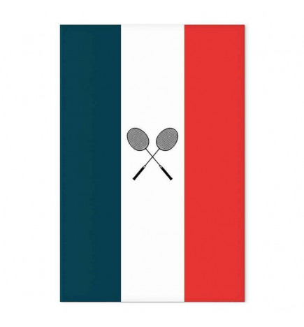 Tableau - Black Badminton Rackets Against the Backdrop of the French Flag