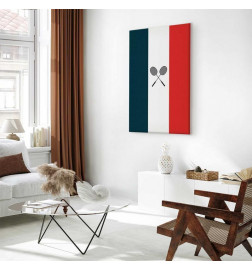 Quadro - Black Badminton Rackets Against the Backdrop of the French Flag