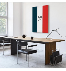 Paveikslas - Black Badminton Rackets Against the Backdrop of the French Flag