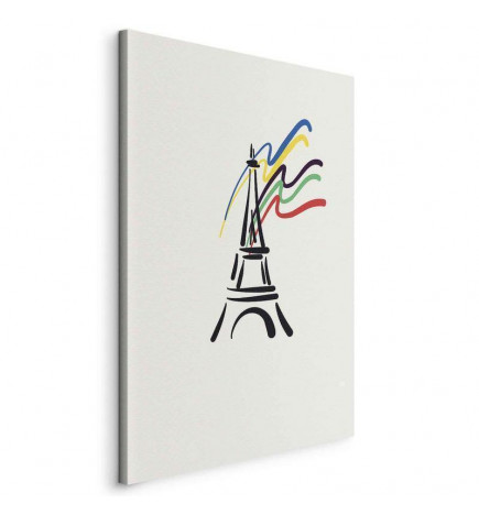 Paveikslas - Eiffel Tower and Colorful Ribbons