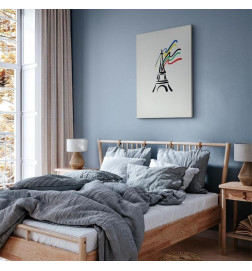 Canvas Print - Eiffel Tower and Colorful Ribbons