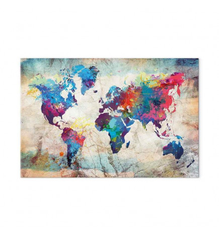 Quadro - World Map: Colourful Madness