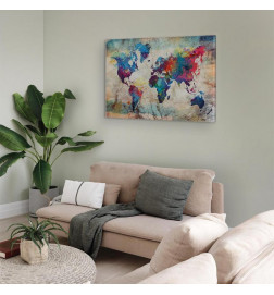Canvas Print - World Map: Colourful Madness