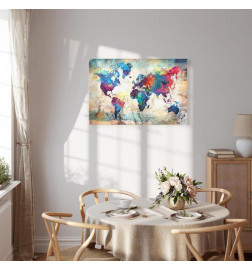 Canvas Print - World Map: Colourful Madness