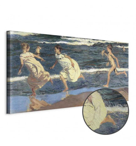 Leinwandbild - Joaquín Sorolla y Bastida – Running along the Beach