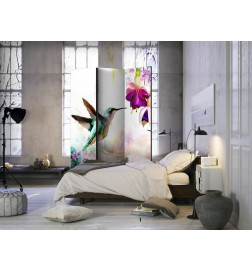 Room Divider - Hummingbirds and Flowers