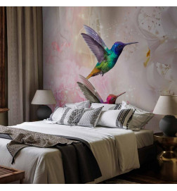 Fototapet - Colourful Hummingbirds (Pink)