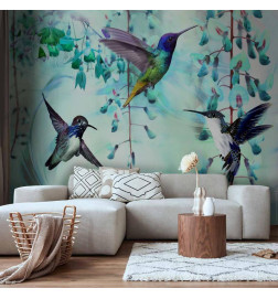 Fototapetti - Flying Hummingbirds (Green)
