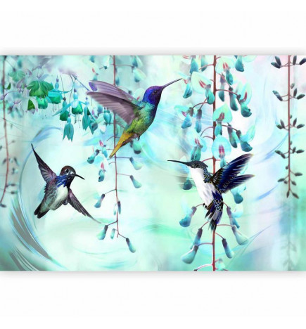 Fototapetas - Flying Hummingbirds (Green)