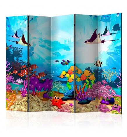 5-teiliges Paravent - Colourful Fish II [Room Dividers]