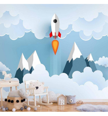 Wall Mural - Rocket in the Clouds