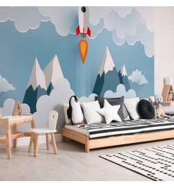 Fotobehang - Rocket in the Clouds