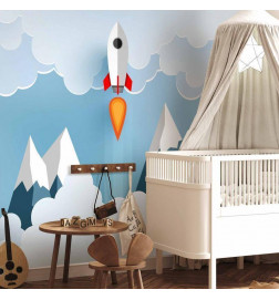 Fotobehang - Rocket in the Clouds