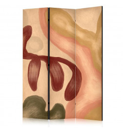 Paravento - Worn Figures - Shapes in Lime Wash Technique in Warm Colors