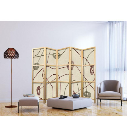 Jaapani sirm - Bead Labyrinth - Minimalist Abstraction on a Worn Background