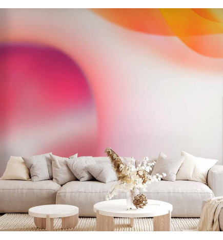 Fotobehang - Abstraction - Pink Planet Closest to the Sun on a Light Sky Background