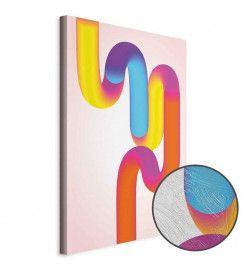 Tableau - Colorful Turns - Dynamic Composition in Shades of Yellow Pink and Blue