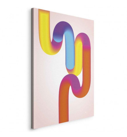 Glezna - Colorful Turns - Dynamic Composition in Shades of Yellow Pink and Blue