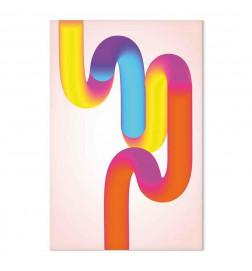 Paveikslas - Colorful Turns - Dynamic Composition in Shades of Yellow Pink and Blue