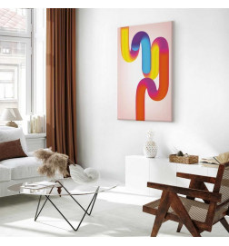 Canvas Print - Colorful Turns - Dynamic Composition in Shades of Yellow Pink and Blue