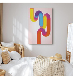 Leinwandbild - Colorful Turns - Dynamic Composition in Shades of Yellow Pink and Blue