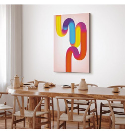 Tableau - Colorful Turns - Dynamic Composition in Shades of Yellow Pink and Blue