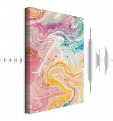 Seinapilt - Colorful Chaos - Dynamic Shapes in Shades of Pink Yellow and Blue