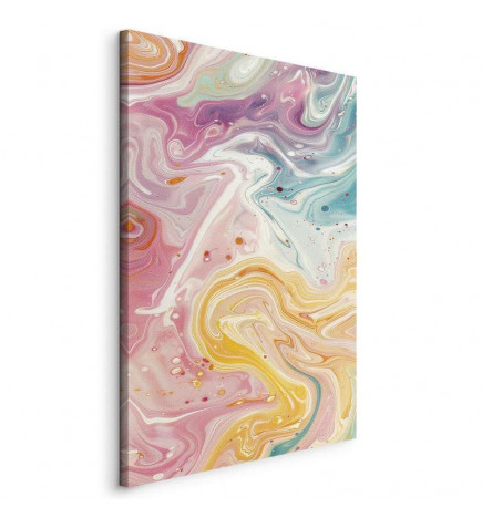 Seinapilt - Colorful Chaos - Dynamic Shapes in Shades of Pink Yellow and Blue