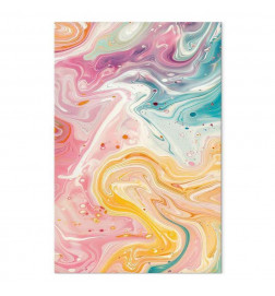 Canvas Print - Colorful Chaos - Dynamic Shapes in Shades of Pink Yellow and Blue