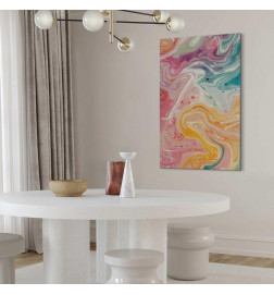 Tablou - Colorful Chaos - Dynamic Shapes in Shades of Pink Yellow and Blue