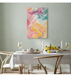 Canvas Print - Colorful Chaos - Dynamic Shapes in Shades of Pink Yellow and Blue