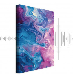 Slika - Night Flows - Abstract Waves in Shades of Blue and Violet