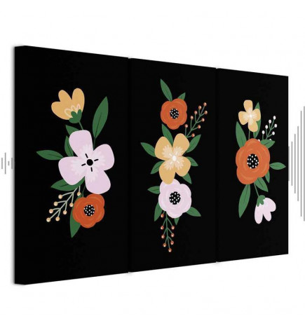 Leinwandbild - Colorful Bloom (3 Parts)