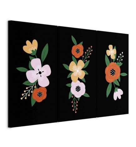 Leinwandbild - Colorful Bloom (3 Parts)
